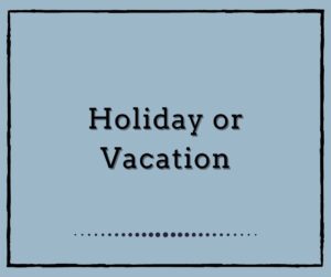 Holiday or Vacation