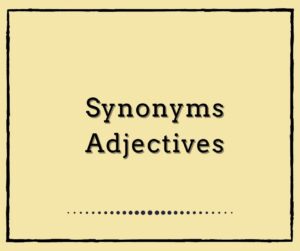 Synonyms : Adjectives